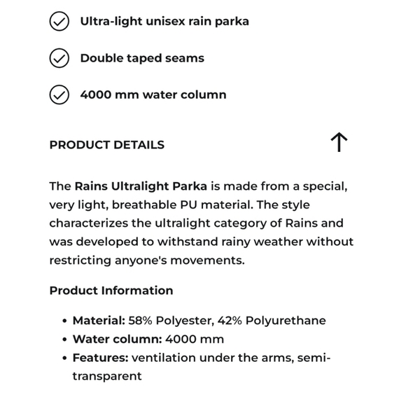 RAINS Ultralight Parka Jacket - Picture 16 of 16